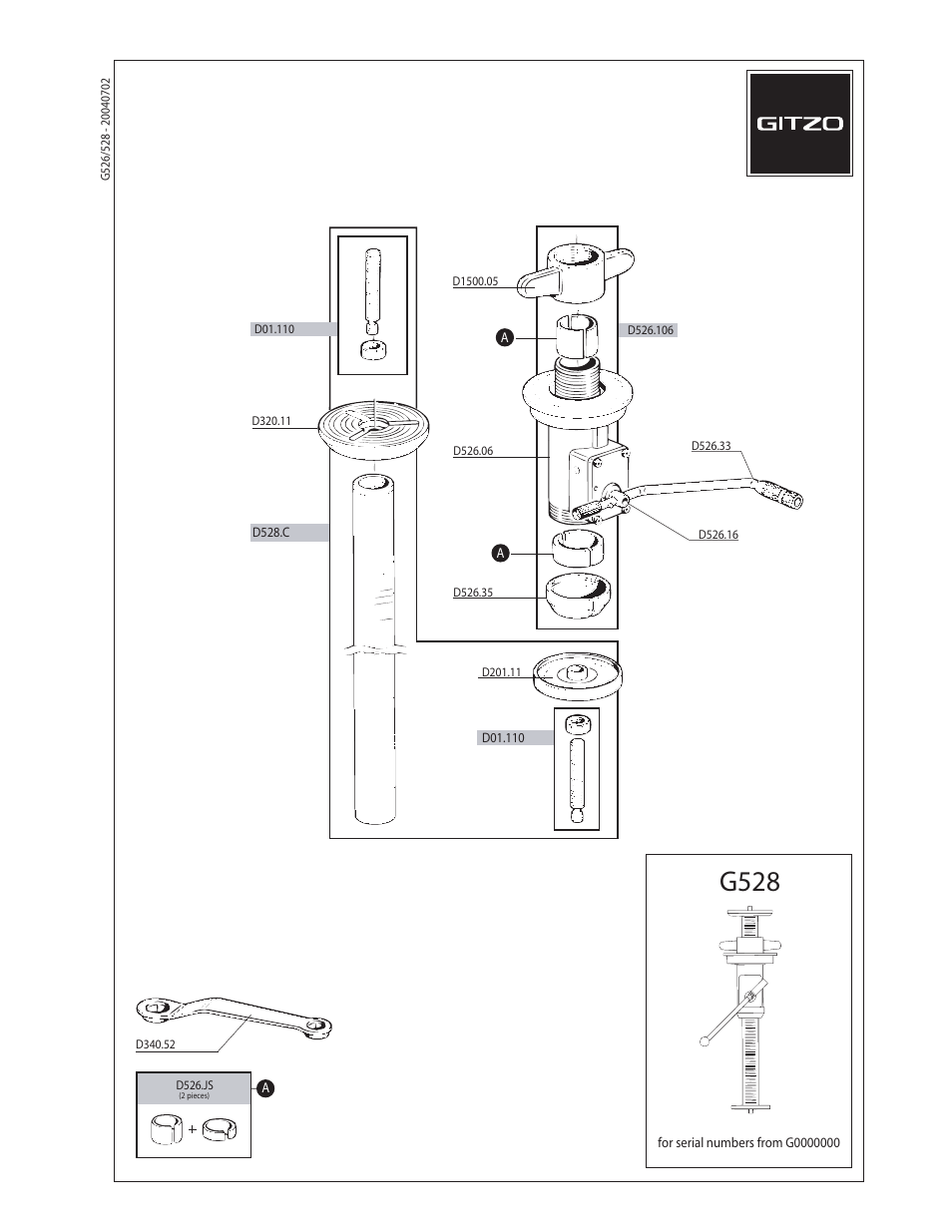 Gitzo 4/5 Series Compact G528 User Manual | 1 page