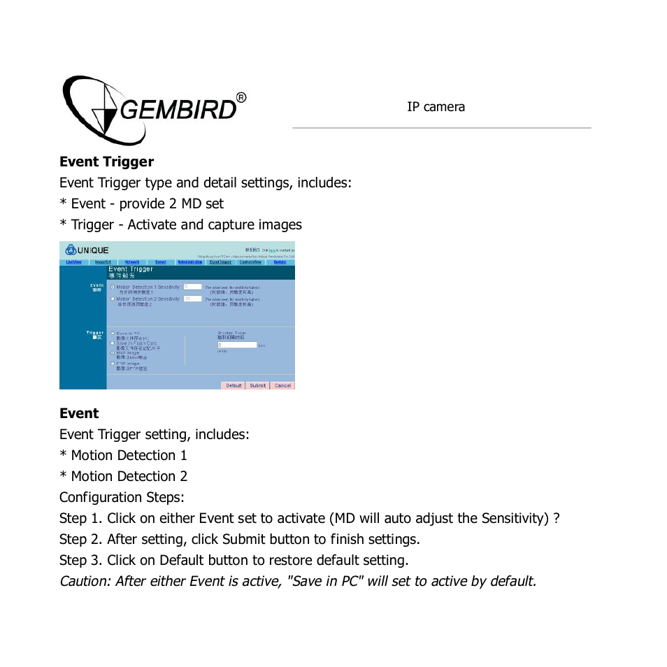Gembird CAM77IP User Manual | Page 22 / 43