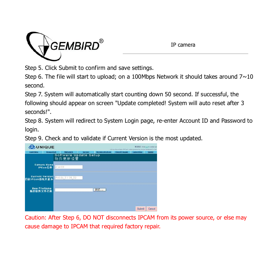 Gembird CAM77IP User Manual | Page 32 / 43