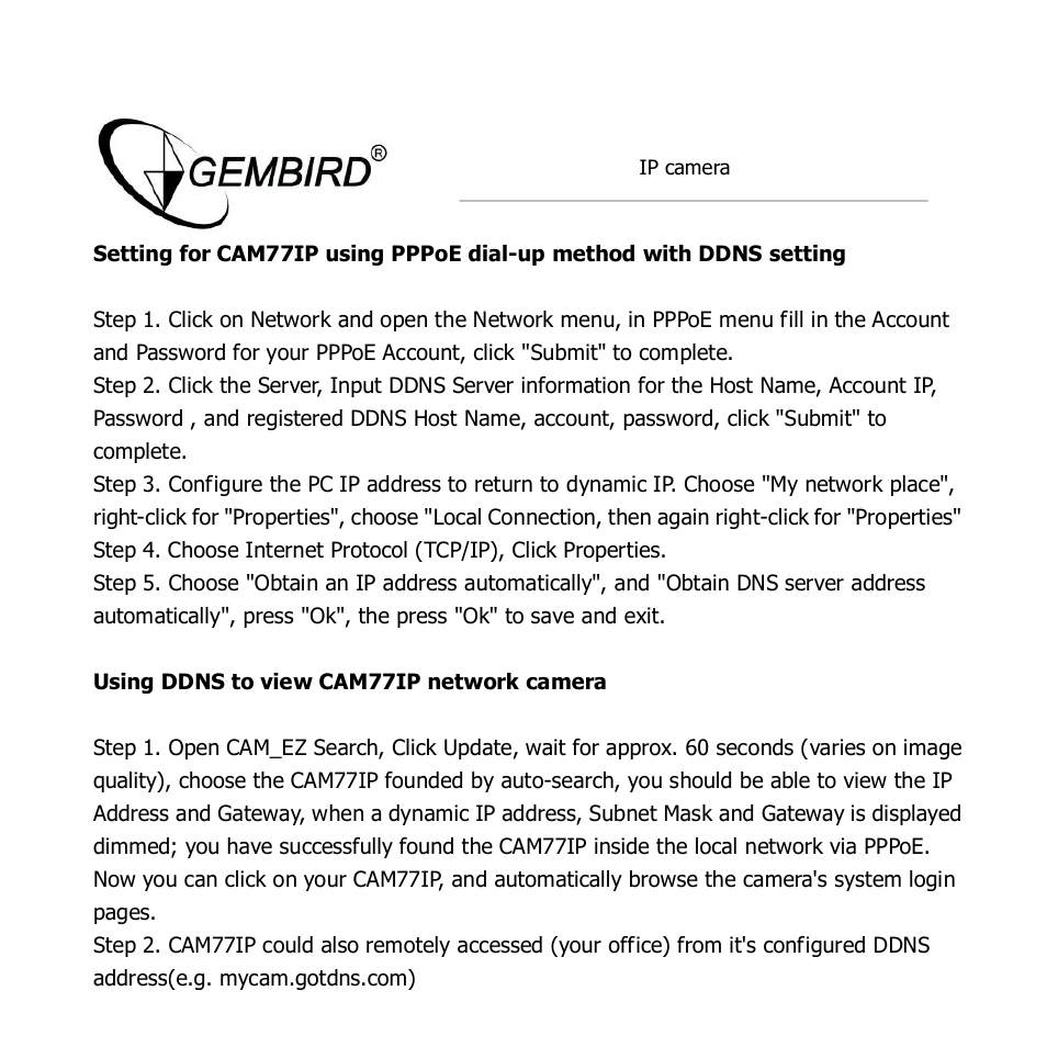 Gembird CAM77IP User Manual | Page 37 / 43