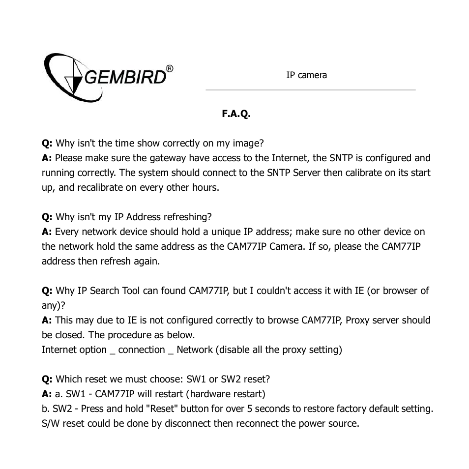 Gembird CAM77IP User Manual | Page 38 / 43