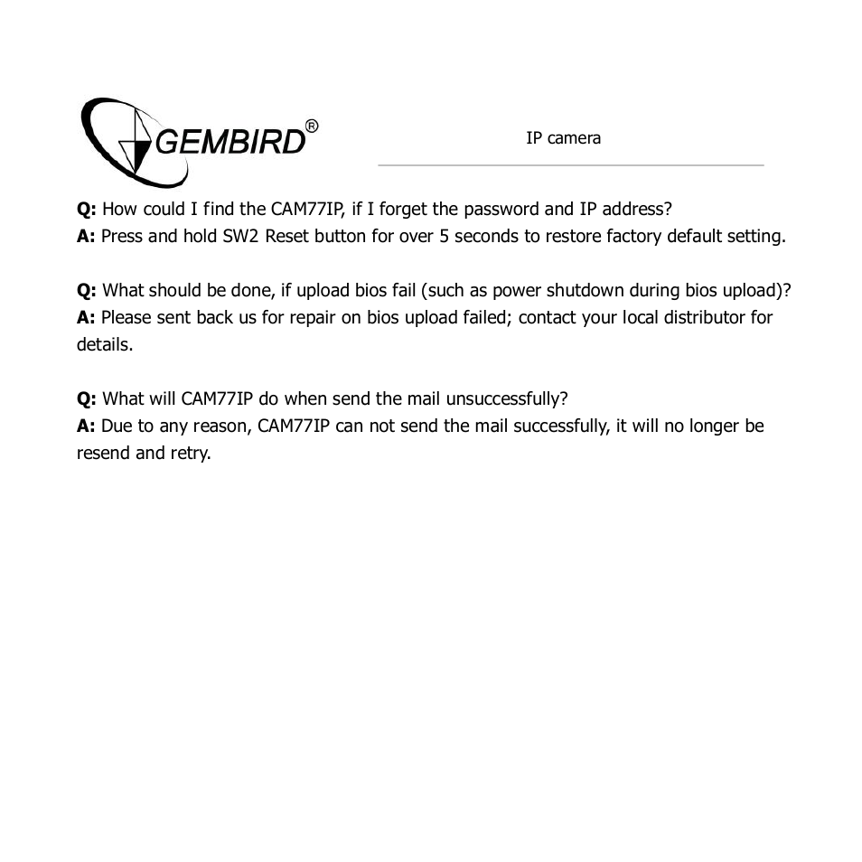 Gembird CAM77IP User Manual | Page 39 / 43