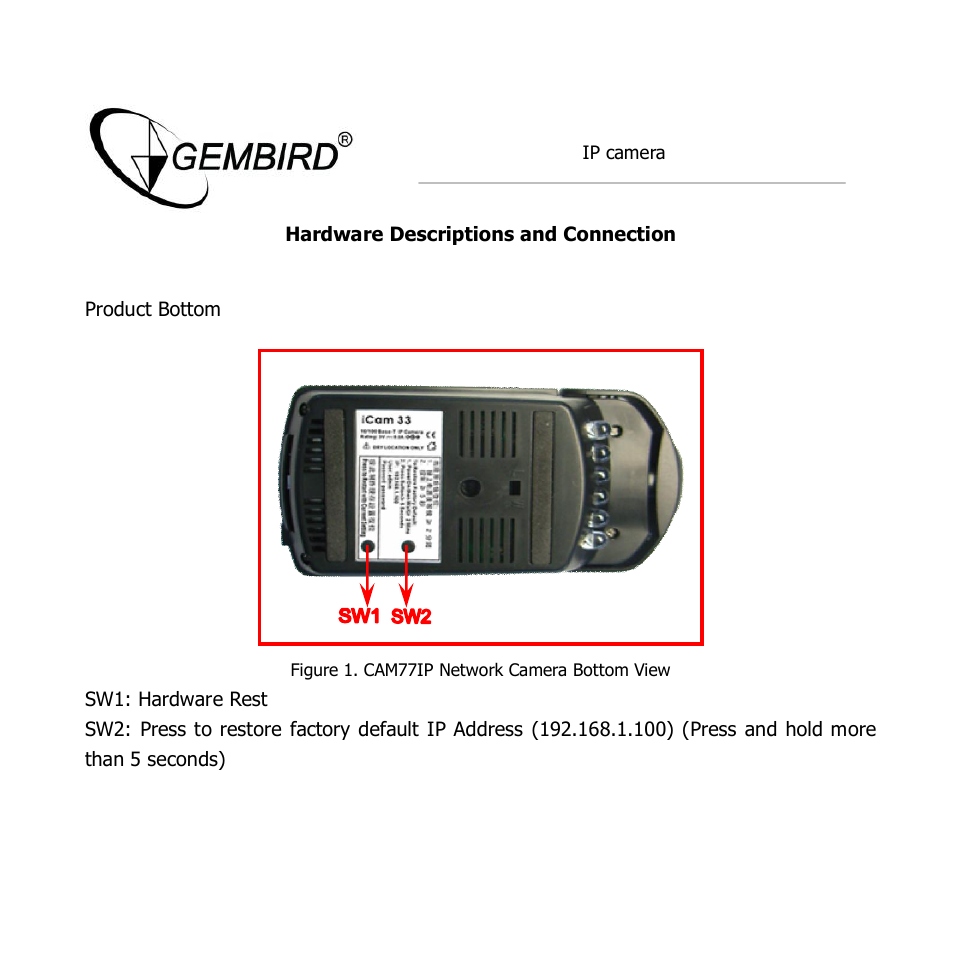 Gembird CAM77IP User Manual | Page 6 / 43