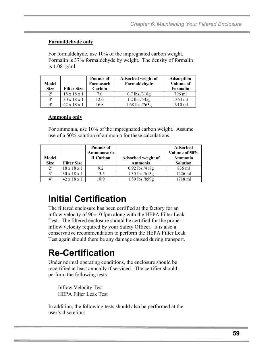 Initial certification, Re-certification | Gentek 3940302 User Manual | Page 64 / 101