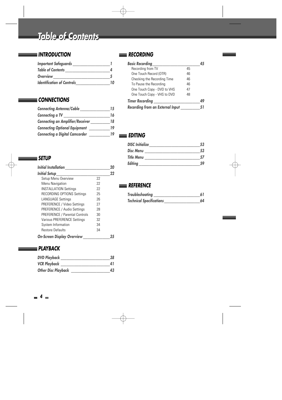 Go-Video VR2945 User Manual | Page 5 / 67