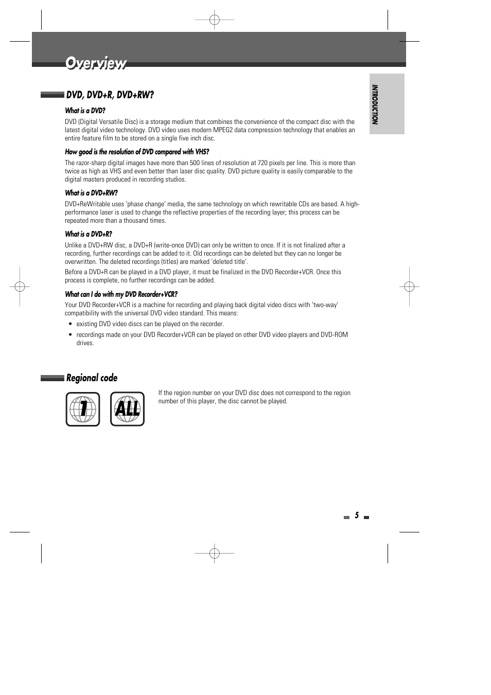 1all, Overview | Go-Video VR2945 User Manual | Page 6 / 67