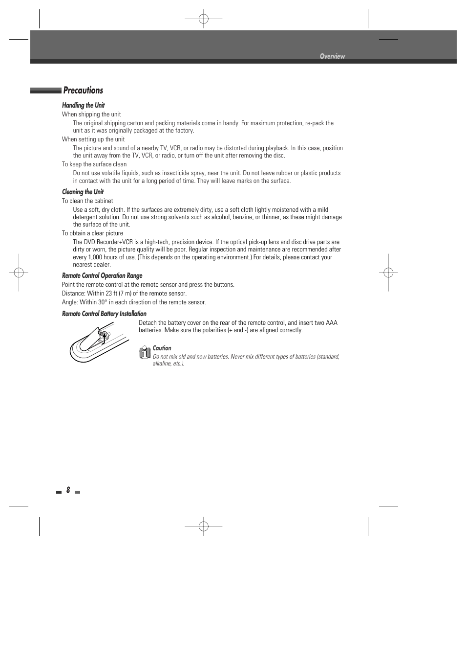 Precautions | Go-Video VR2945 User Manual | Page 9 / 67