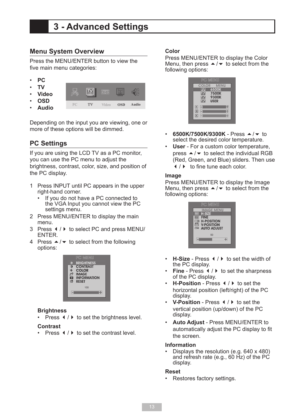 3 - advanced settings | Go-Video T2040 User Manual | Page 13 / 22