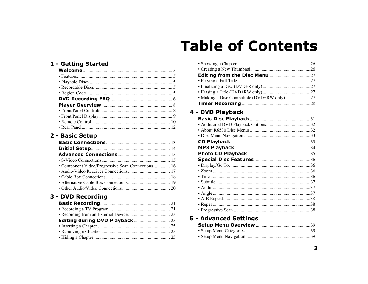 Go-Video R6530 User Manual | Page 3 / 60