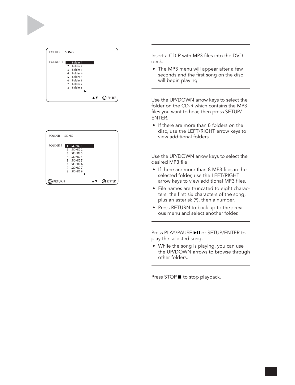 Mp3 pla yback | Go-Video DVR 4550 User Manual | Page 27 / 72
