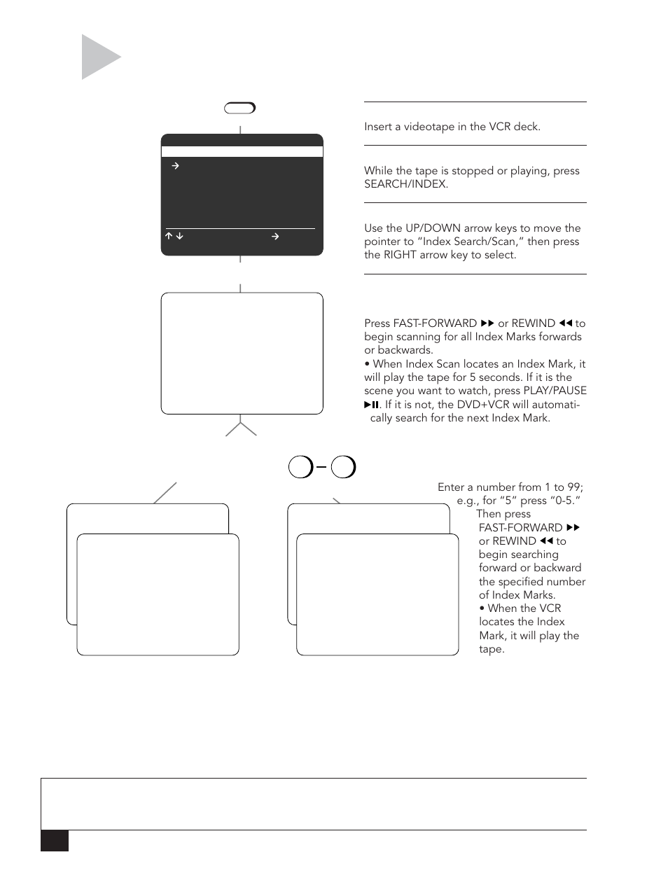 Index search/scan, Select “index search/scan | Go-Video DVR 4550 User Manual | Page 40 / 72