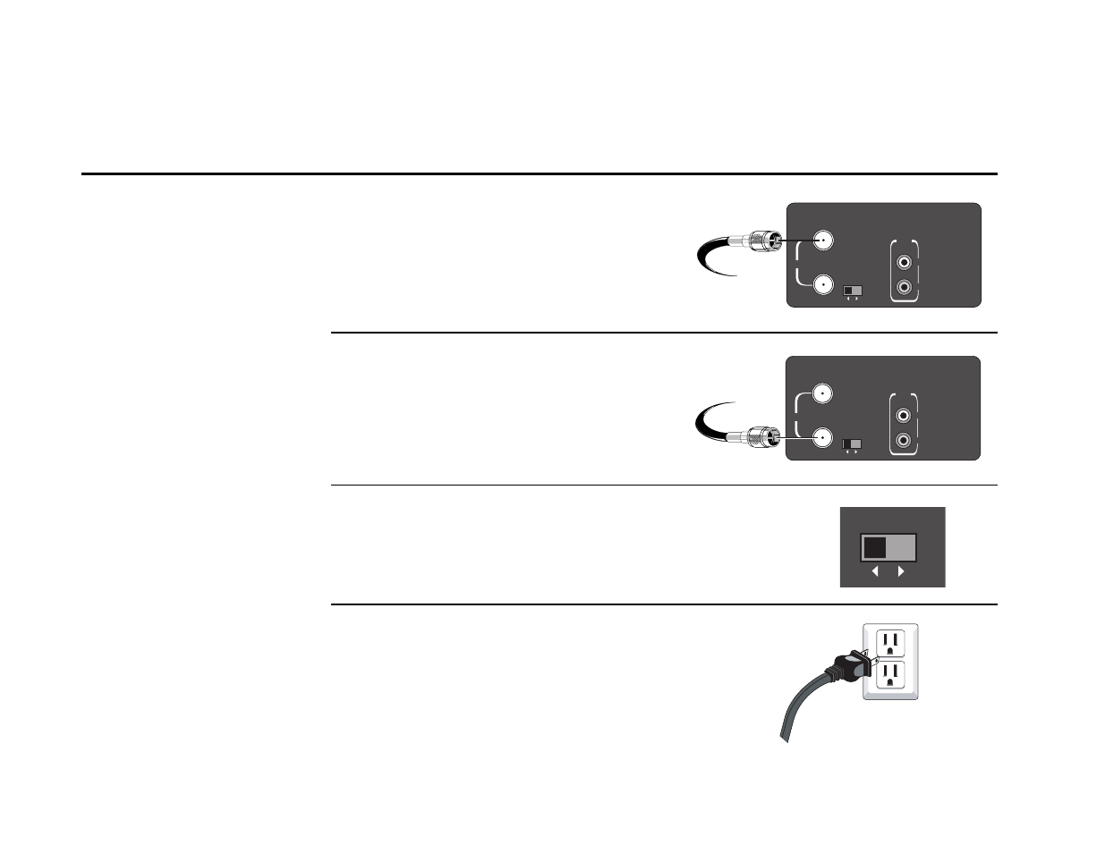 Connect antenna/basic cable, Connect antenna/cable to vcr, Connect vcr to tv | Set vcr output channel, Plug in vcr | Go-Video DDV9355 User Manual | Page 11 / 106
