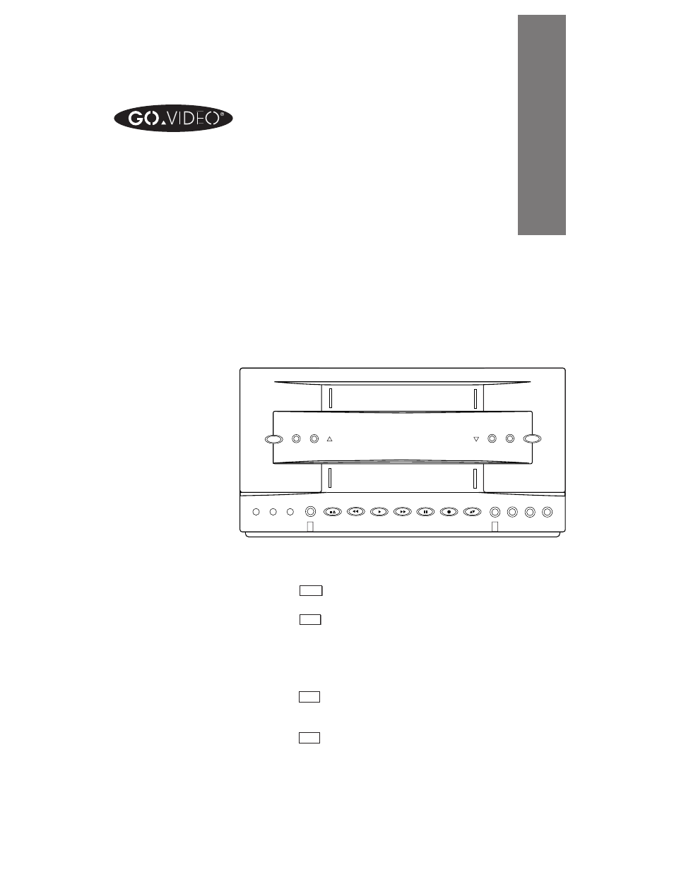 The dual-deck system, Chapter, Front panel buttons and indicators | Dual-deck vcr package contents | Go-Video 4-Head Hi-Fi User Manual | Page 13 / 84