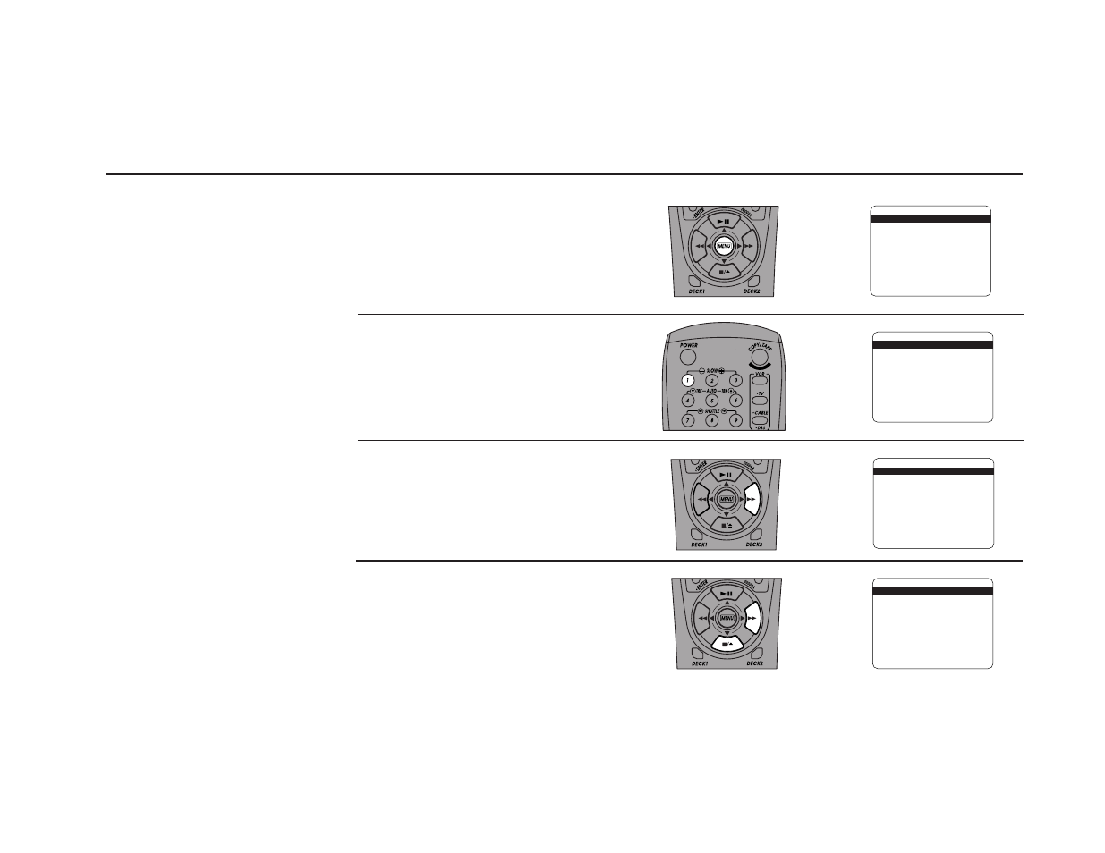 Set clock manually, Open “setup menu, Turn off “auto clock set | Choose “set clock, Select “set clock menu, Press and hold the menu button for 3 seconds, Press 1 | Go-Video DDV9485 User Manual | Page 17 / 110