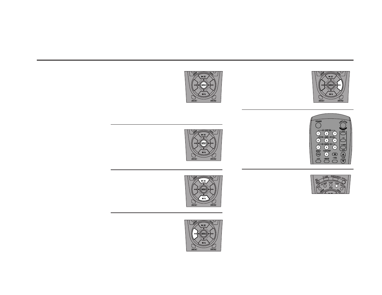 Menu navigation - remote control, Right arrow, Clear | Menu, Menu (3 seconds), Up/down arrows, Left arrow | Go-Video DDV9485 User Manual | Page 33 / 110