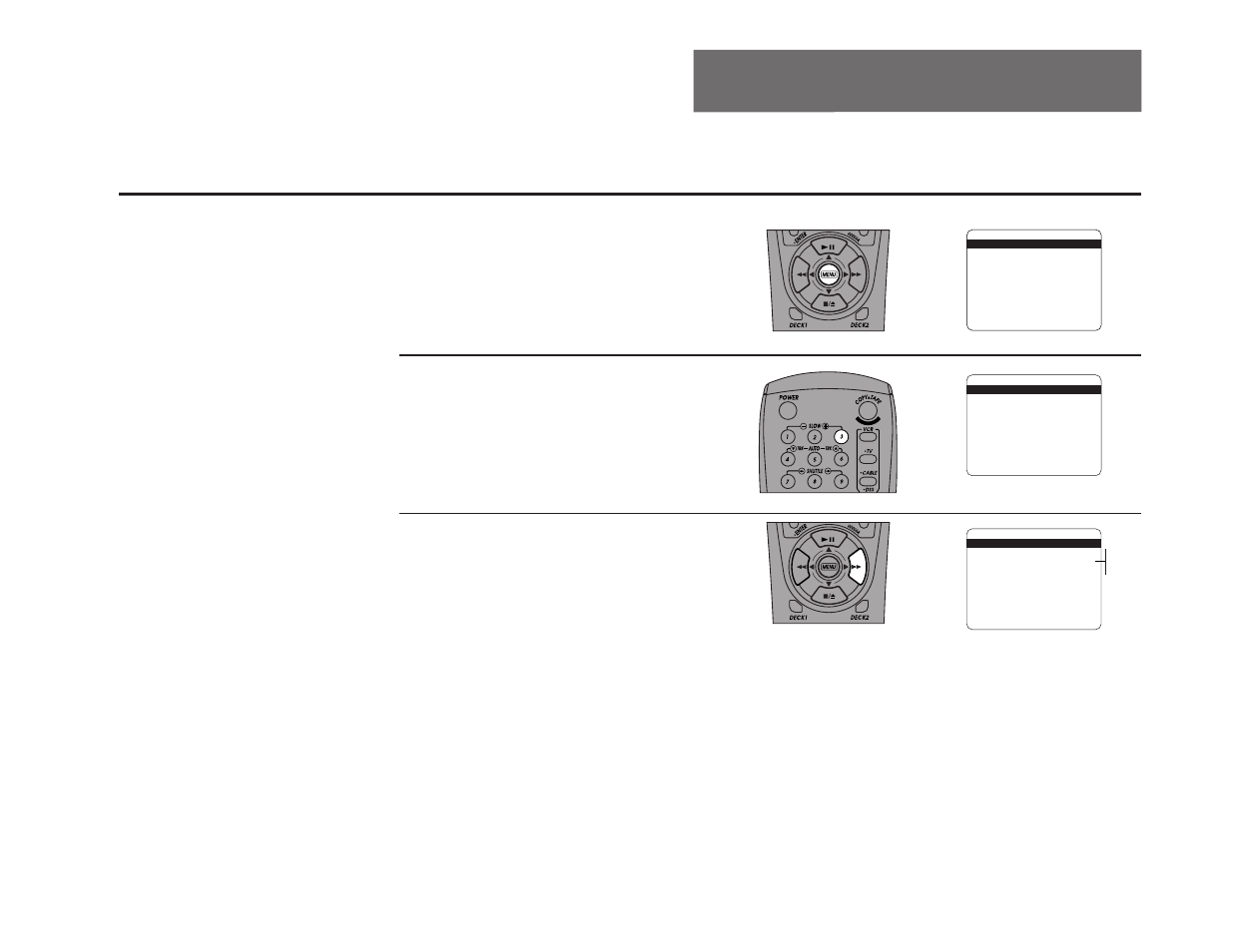 Tuner band 4 - tuner & channel list, Open “setup menu, Select “tuner & channel list | Set “tuner band | Go-Video DDV9485 User Manual | Page 39 / 110
