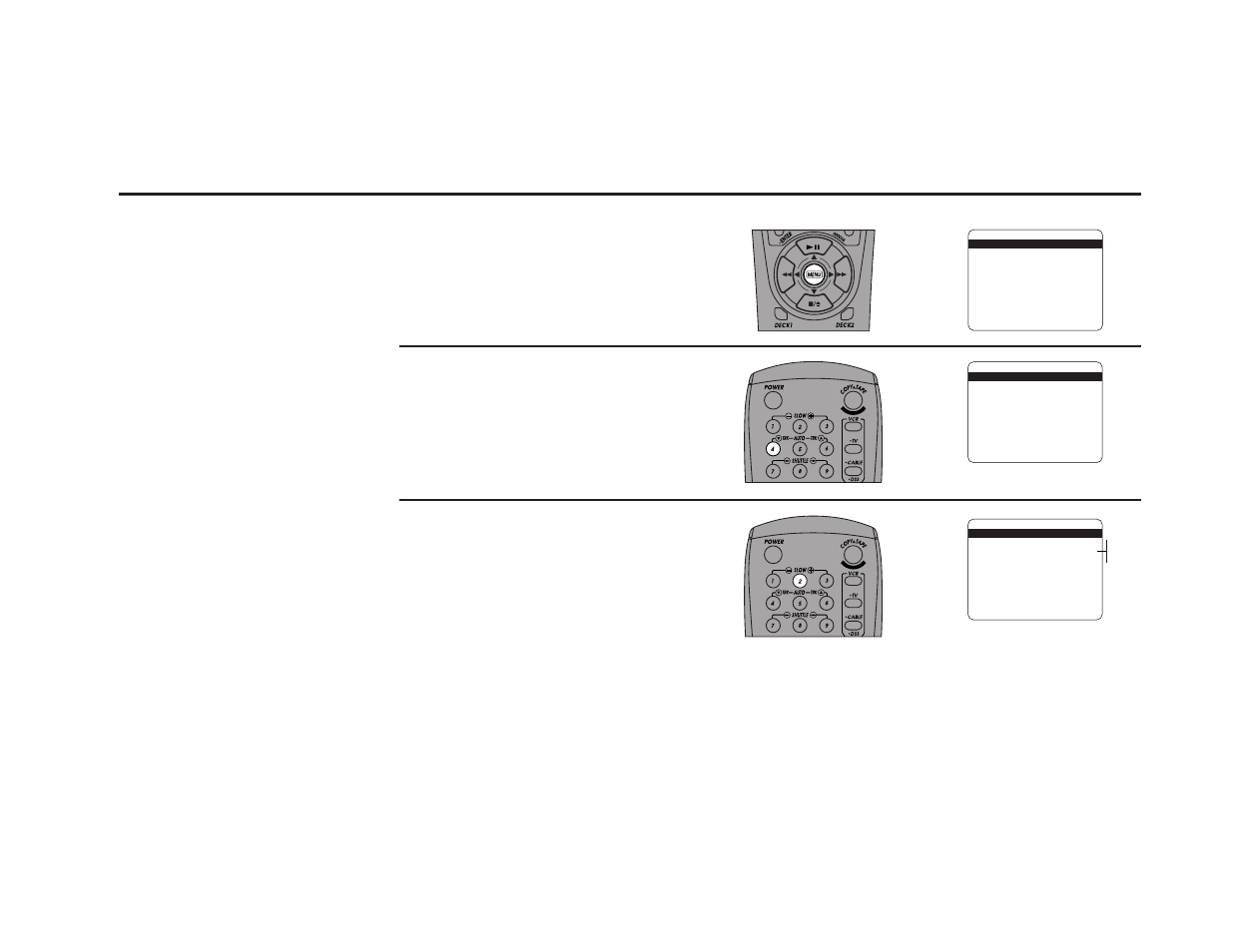 Sequential/loop playback, Open “setup menu, Select “dual-deck features | Set “playback mode, Press 4 | Go-Video DDV9485 User Manual | Page 57 / 110