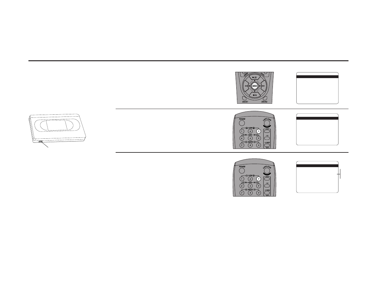 Auto play/rewind, Open “setup menu, Select “dual-deck features | Set “auto play/rewind, Press 4 | Go-Video DDV9485 User Manual | Page 58 / 110