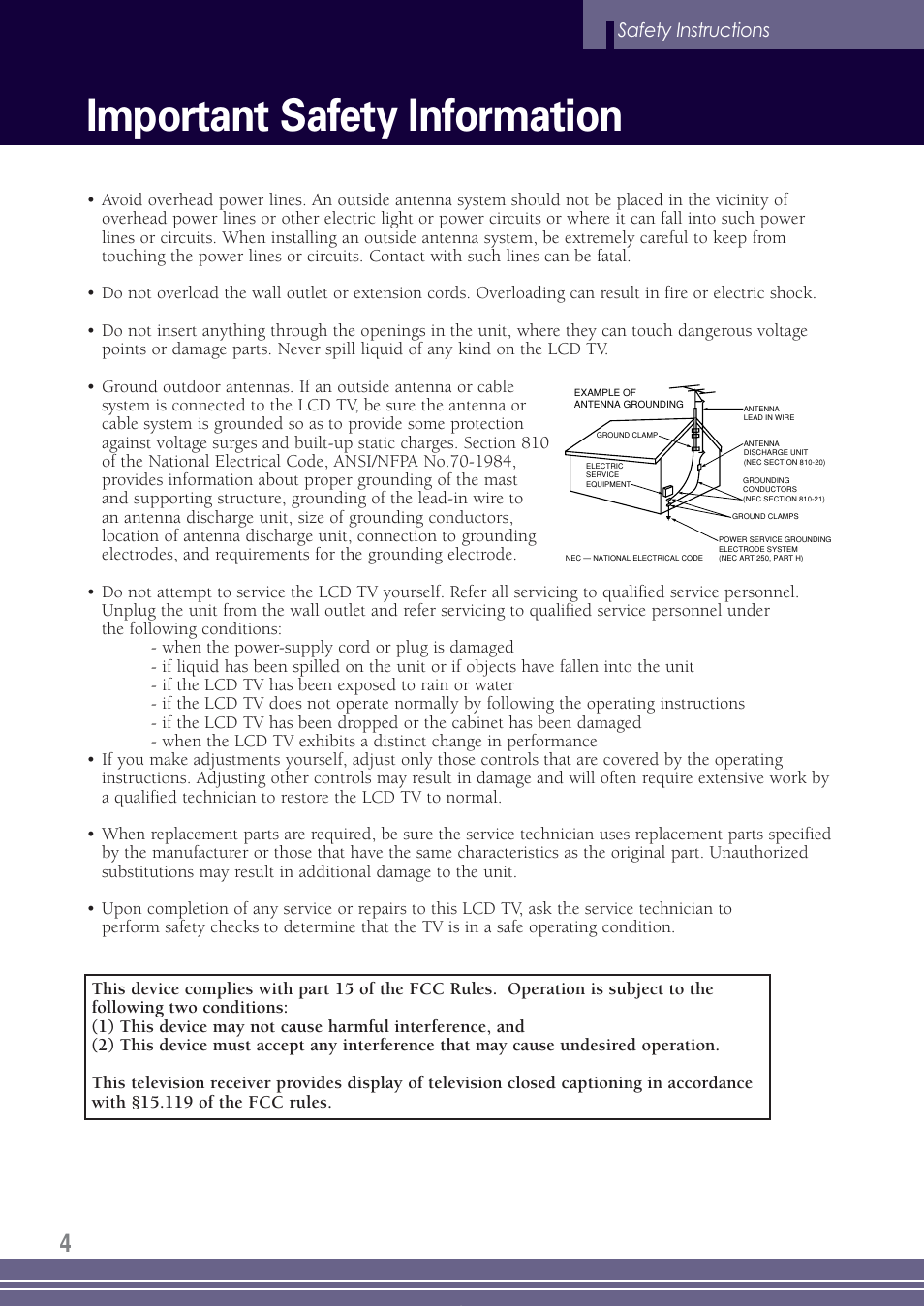 Important safety information, Safety instructions | Go-Video TW1730 User Manual | Page 4 / 72