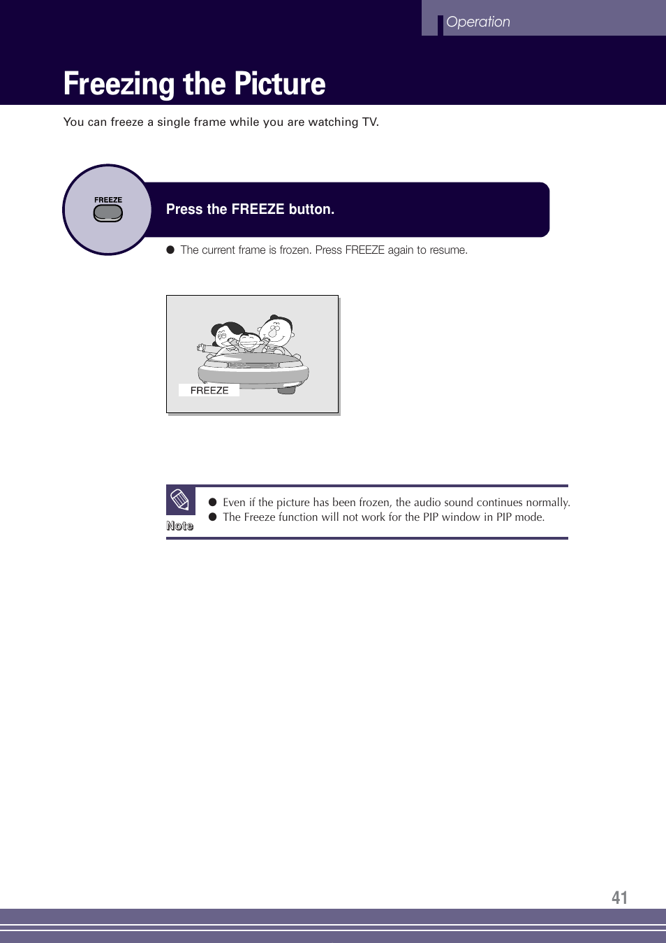 Freezing the picture | Go-Video TW1730 User Manual | Page 41 / 72