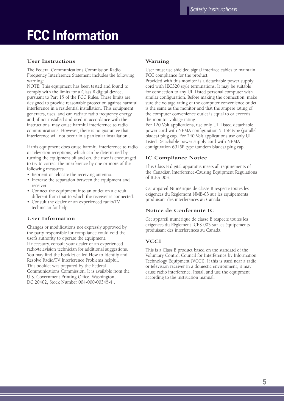 Fcc information | Go-Video TW1730 User Manual | Page 5 / 72
