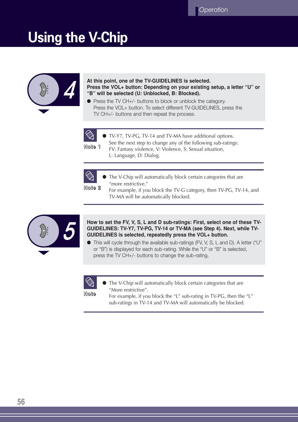 Using the v-chip | Go-Video TW1730 User Manual | Page 56 / 72