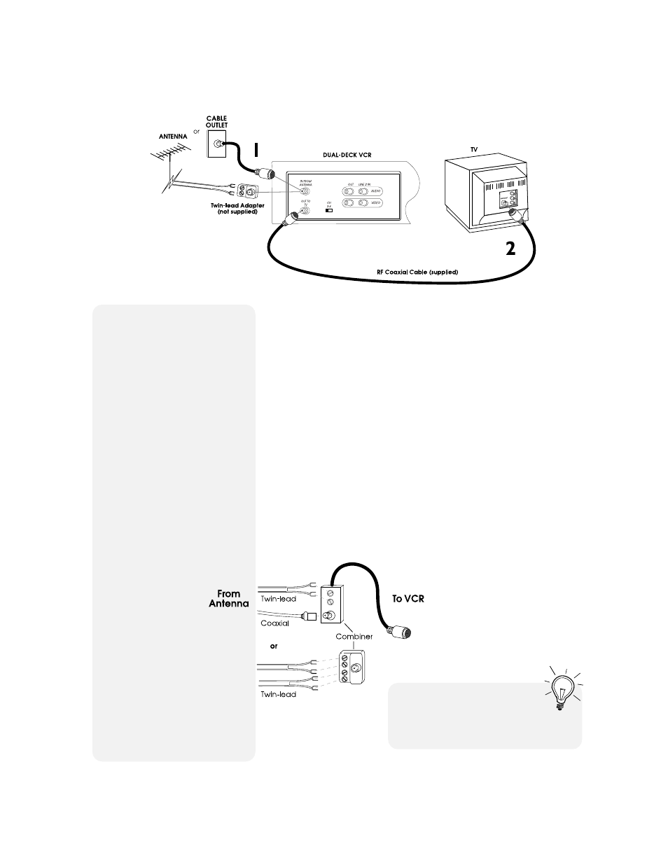Basic antenna/cable hookup | Go-Video 9100 User Manual | Page 10 / 58