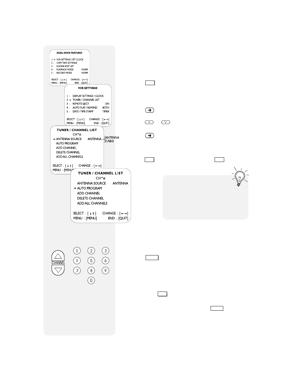 Basic tuner settings | Go-Video 9100 User Manual | Page 19 / 58
