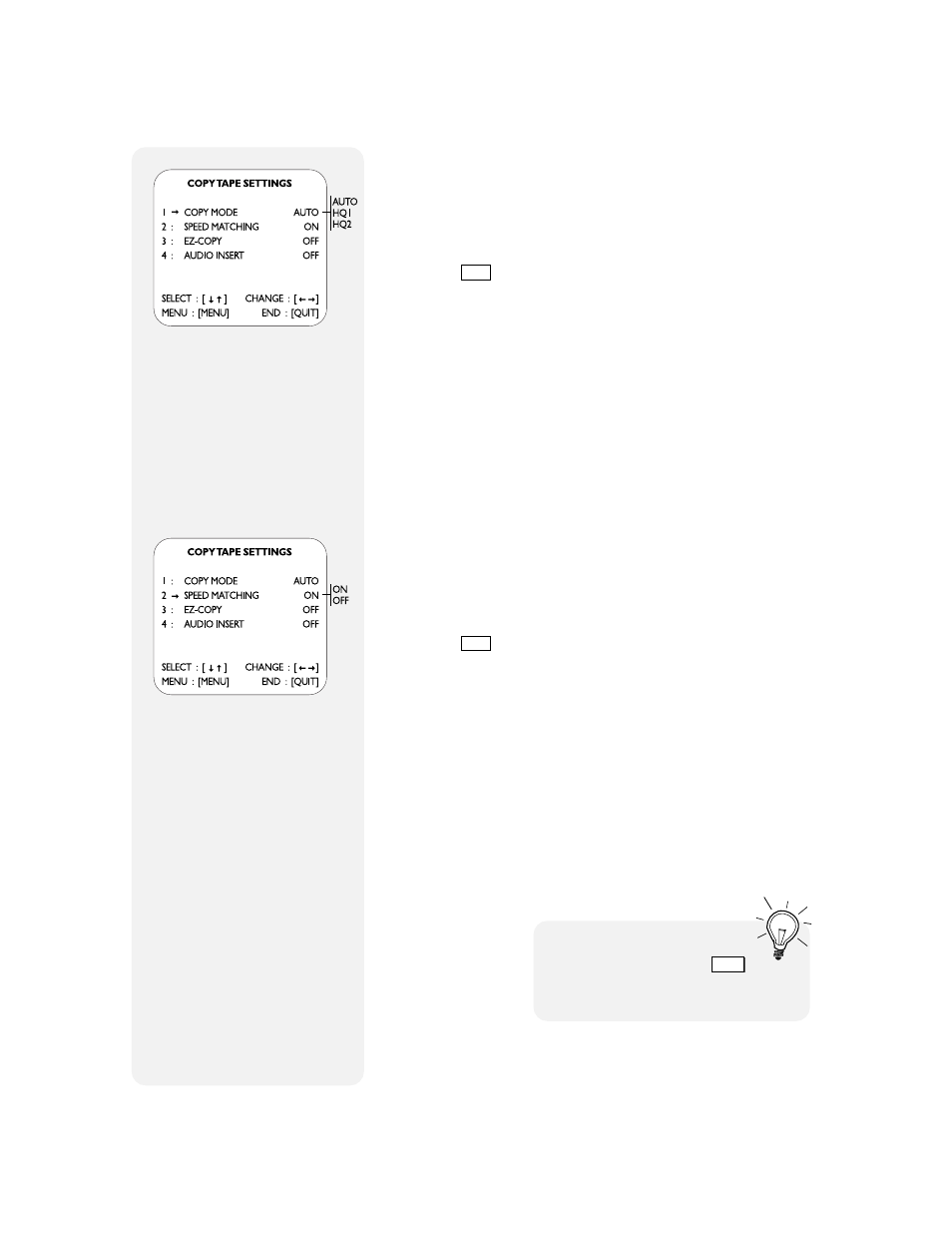 Copy mode, Speed matching | Go-Video 9100 User Manual | Page 22 / 58