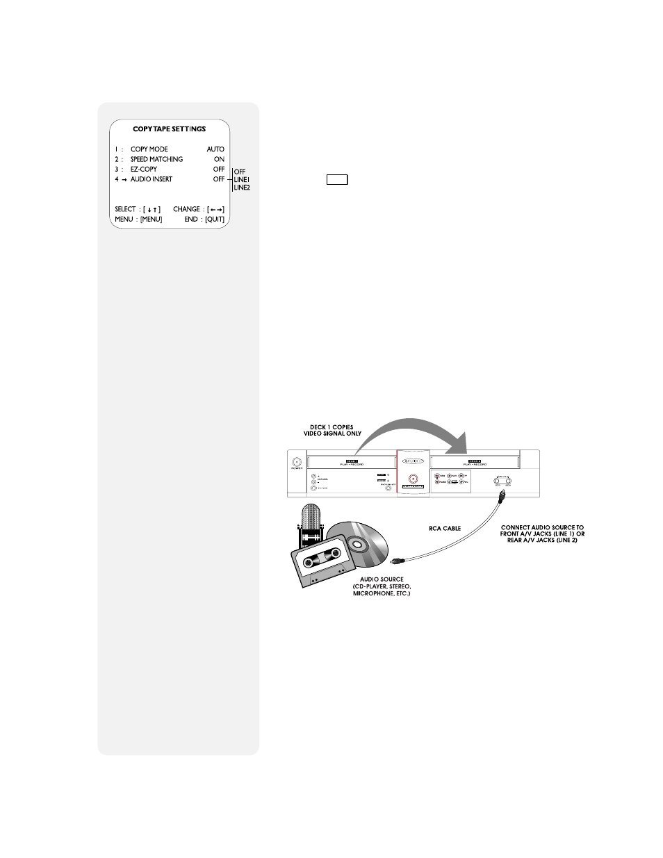 Audio insert | Go-Video 9100 User Manual | Page 23 / 58
