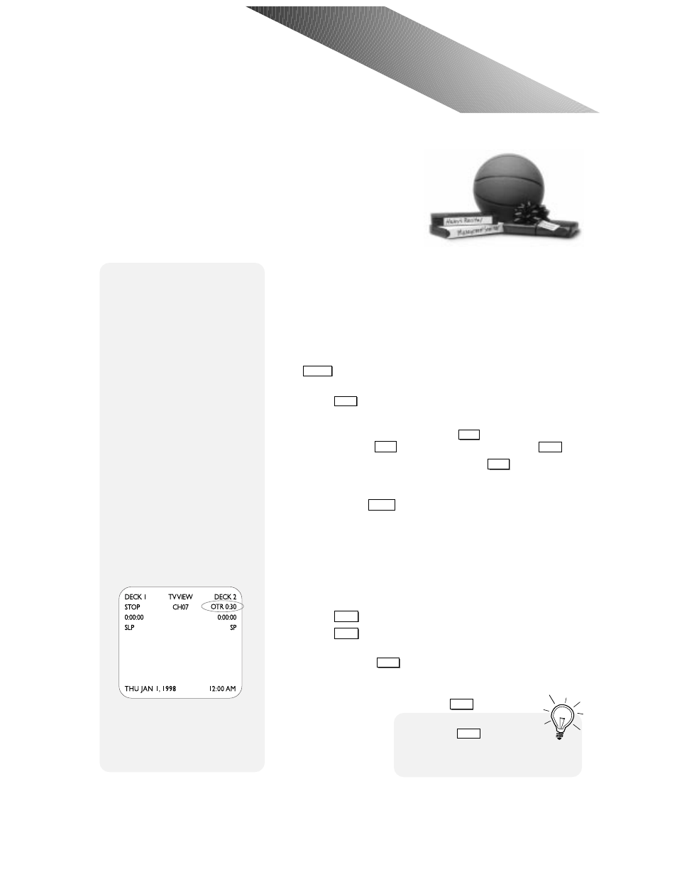 Record features, Recording a tv program, One touch recording | Go-Video 9100 User Manual | Page 29 / 58