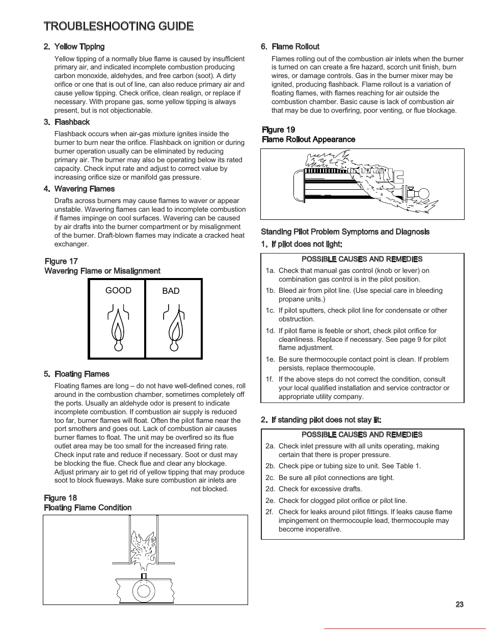 Troubleshooting guide | Modine Manufacturing BAE User Manual | Page 23 / 28