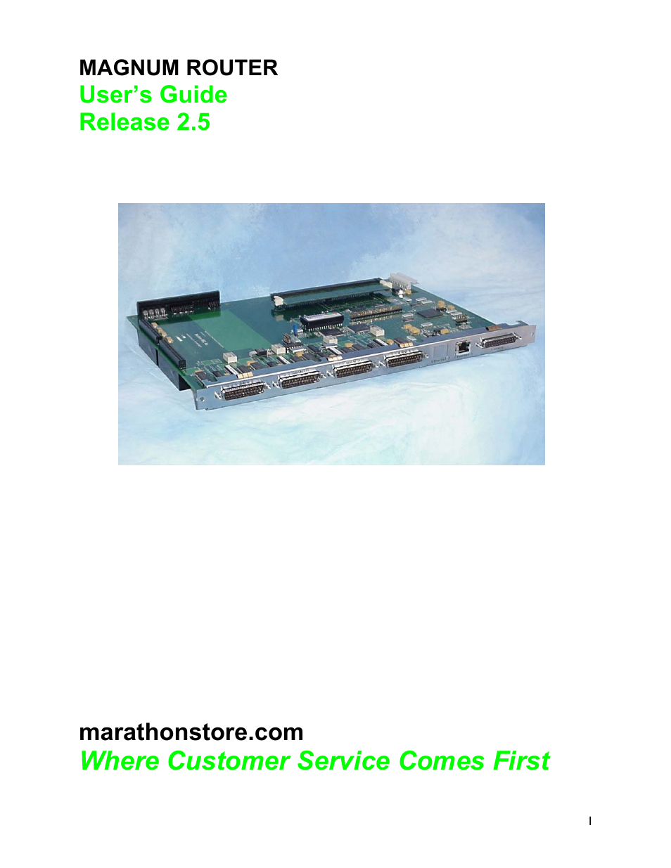 Marathon MAGNUM ROUTER User Manual | 167 pages