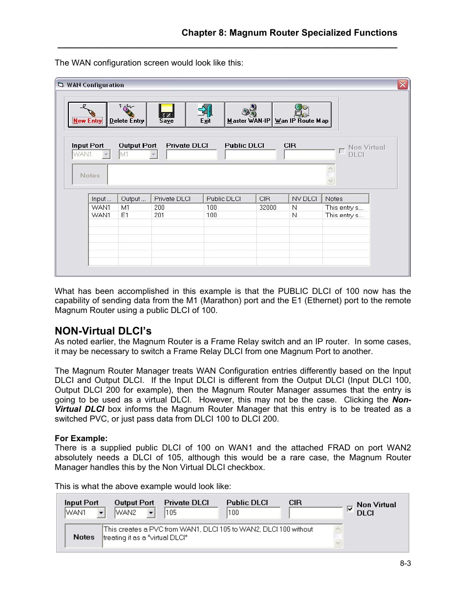 Non-virtual dlci’s | Marathon MAGNUM ROUTER User Manual | Page 100 / 167