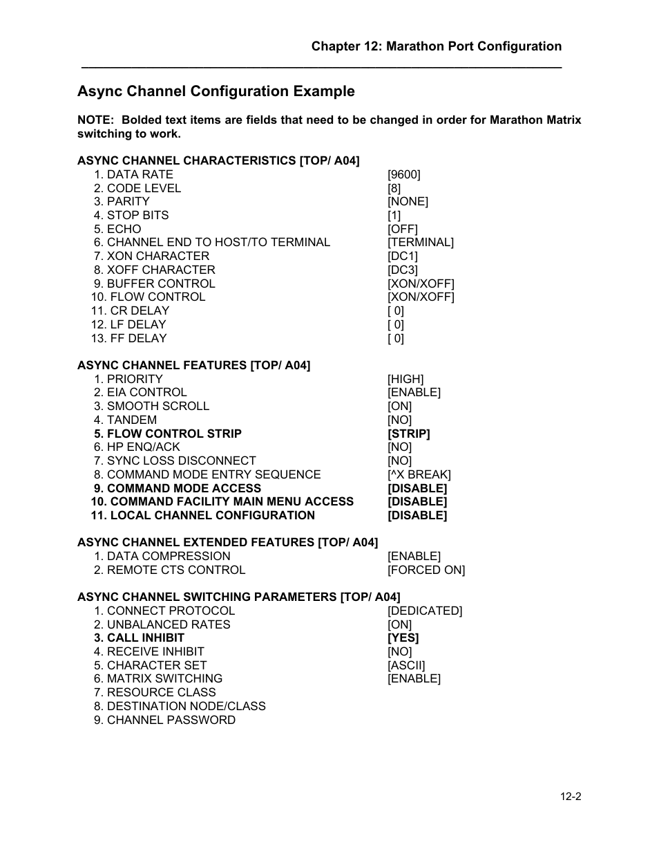 Async channel configuration example, Async channel configuration example -2 | Marathon MAGNUM ROUTER User Manual | Page 163 / 167