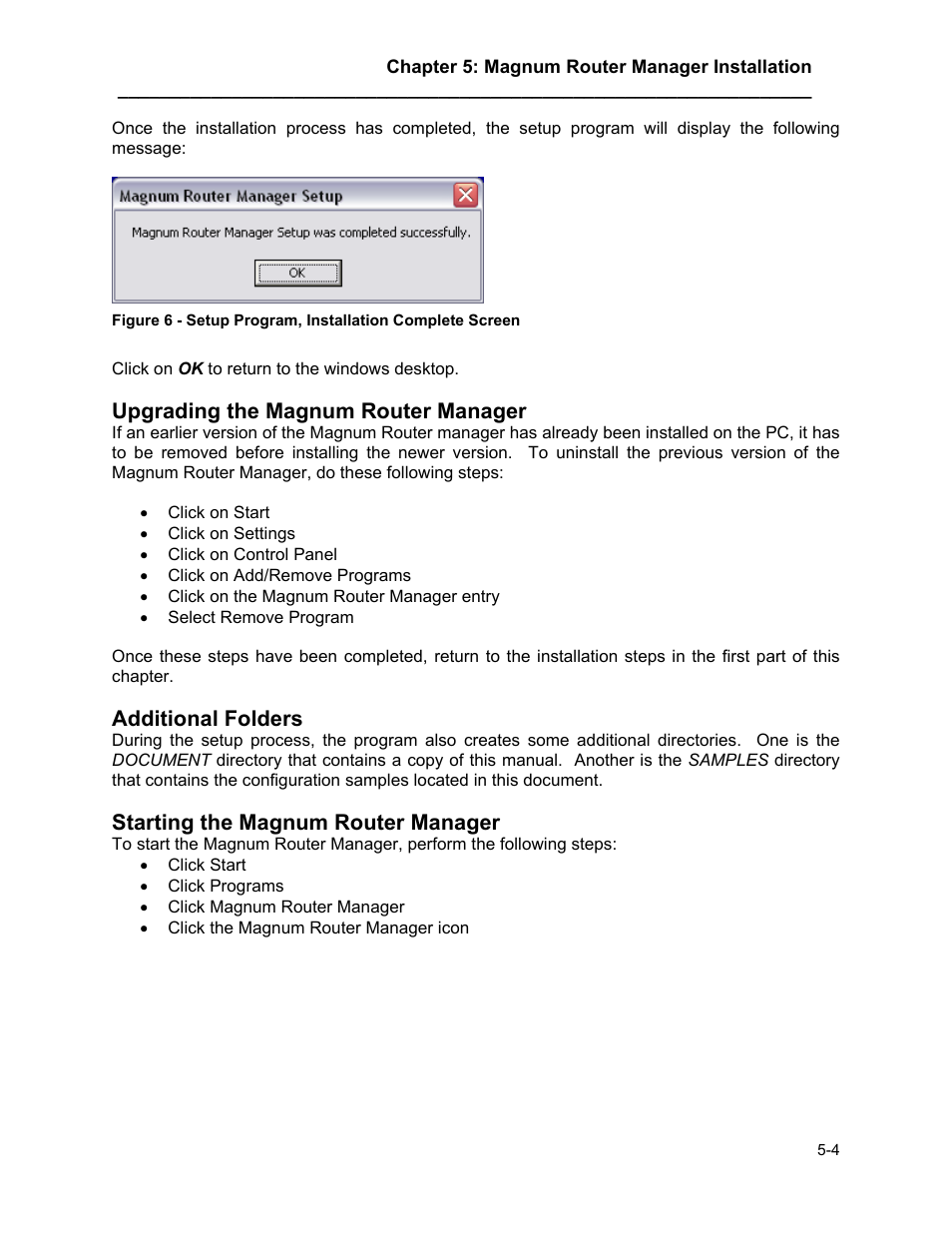 Upgrading the magnum router manager, Starting the magnum router manager, Upgrading the magnum router manager -4 | Starting the magnum router manager -4, Additional folders | Marathon MAGNUM ROUTER User Manual | Page 25 / 167