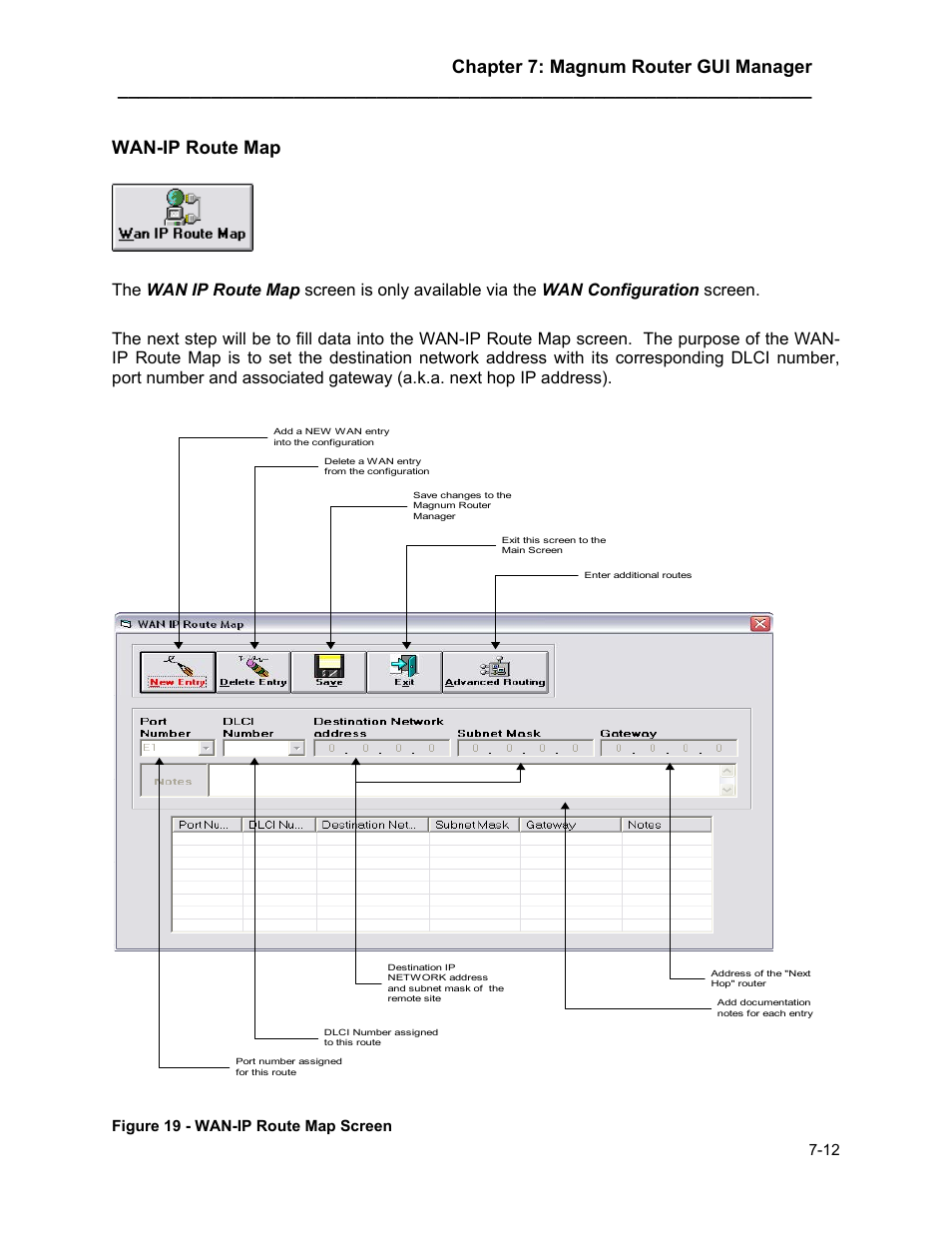 Wan-ip route map, Wan-ip route map -12, Chapter 7: magnum router gui manager | Marathon MAGNUM ROUTER User Manual | Page 57 / 167