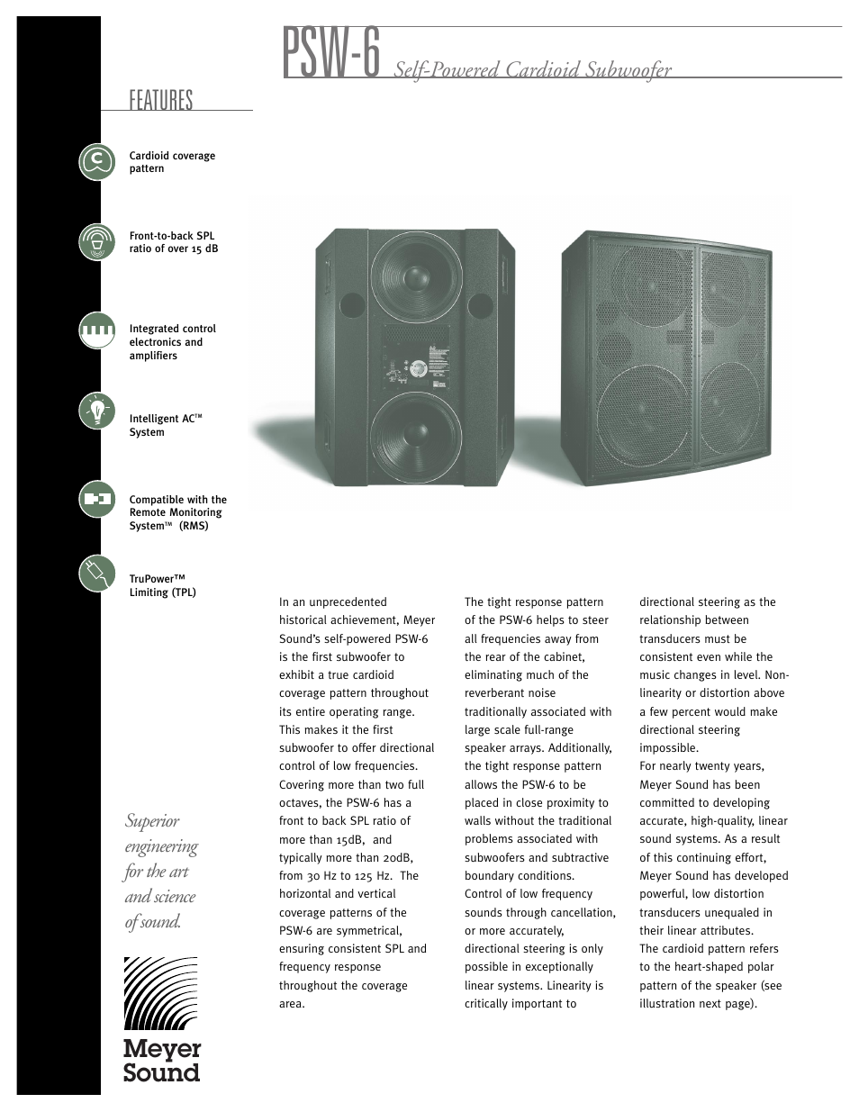 Meyer Sound PSW-6 User Manual | 4 pages