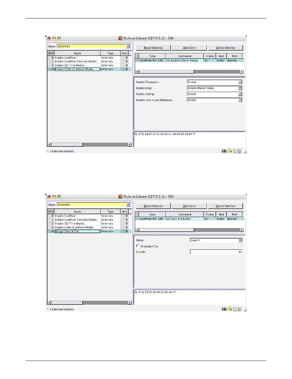 Enable misc console modes, Assign user a/b cues | Meyer Sound CueMixer Matrix3 User Manual | Page 17 / 32