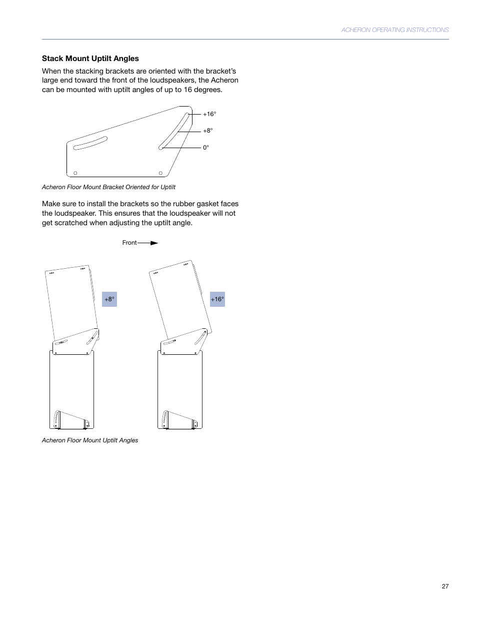 Stack mount uptilt angles | Meyer Sound 80 User Manual | Page 27 / 44