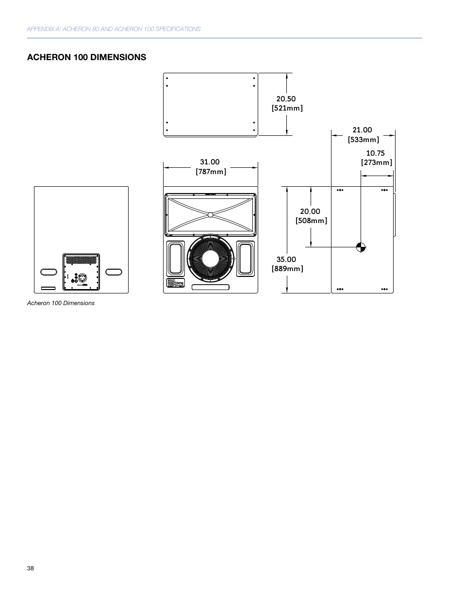 Acheron 100 dimensions | Meyer Sound 80 User Manual | Page 38 / 44