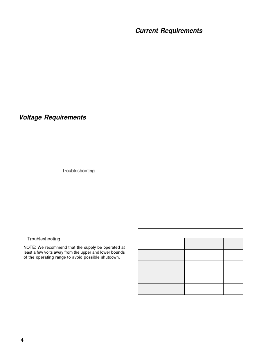 Voltage requirements, Current requirements | Meyer Sound Self-Powered Loudspeakers UM-1P User Manual | Page 4 / 12
