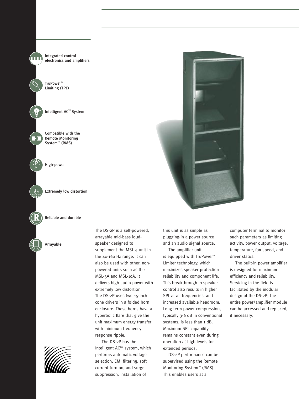 Meyer Sound DS-2P User Manual | 2 pages