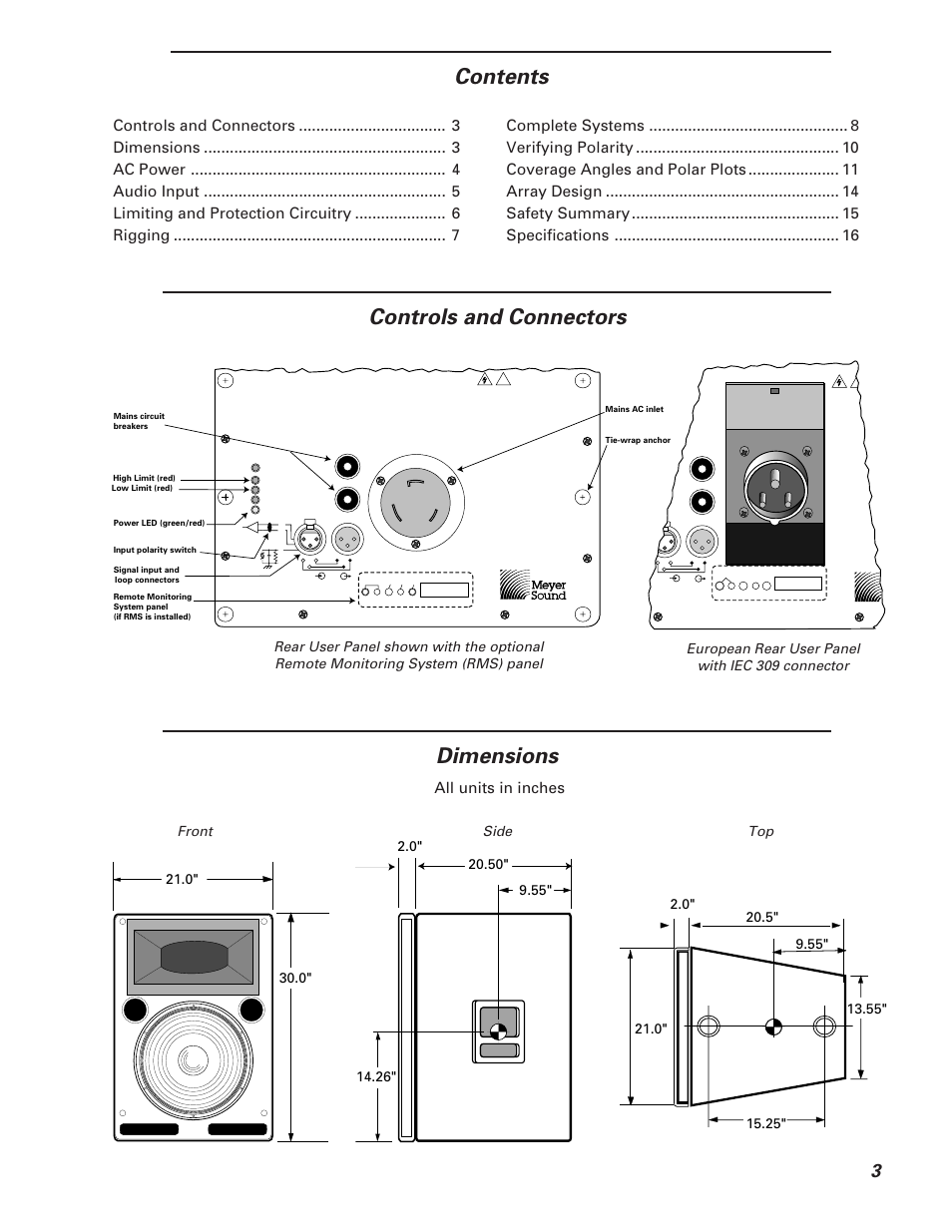 Meyer Sound CQ-2 User Manual | Page 3 / 16