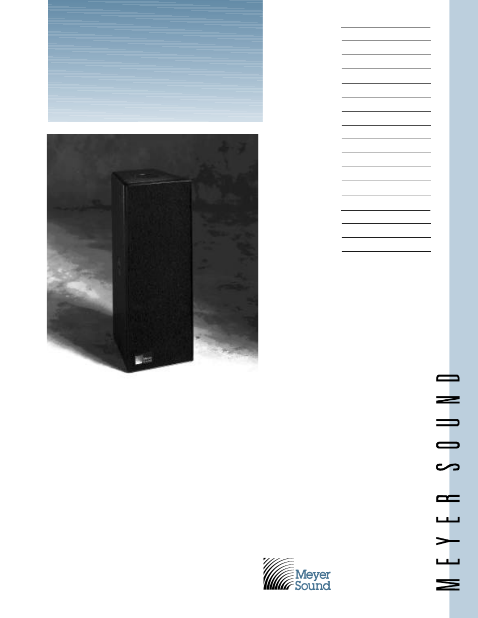 Meyer Sound UPM-1 User Manual | 4 pages