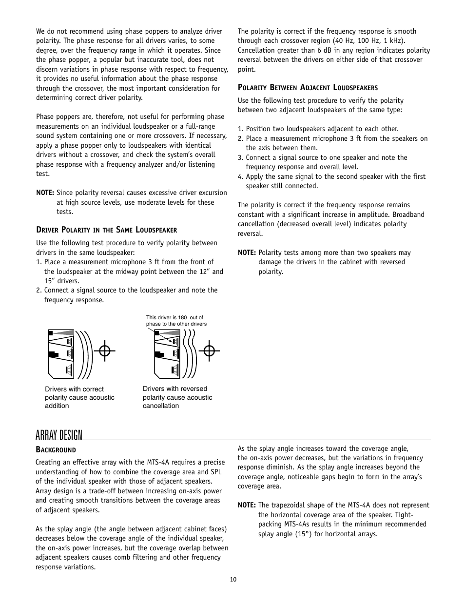 Array design | Meyer Sound MTS-4A User Manual | Page 10 / 14