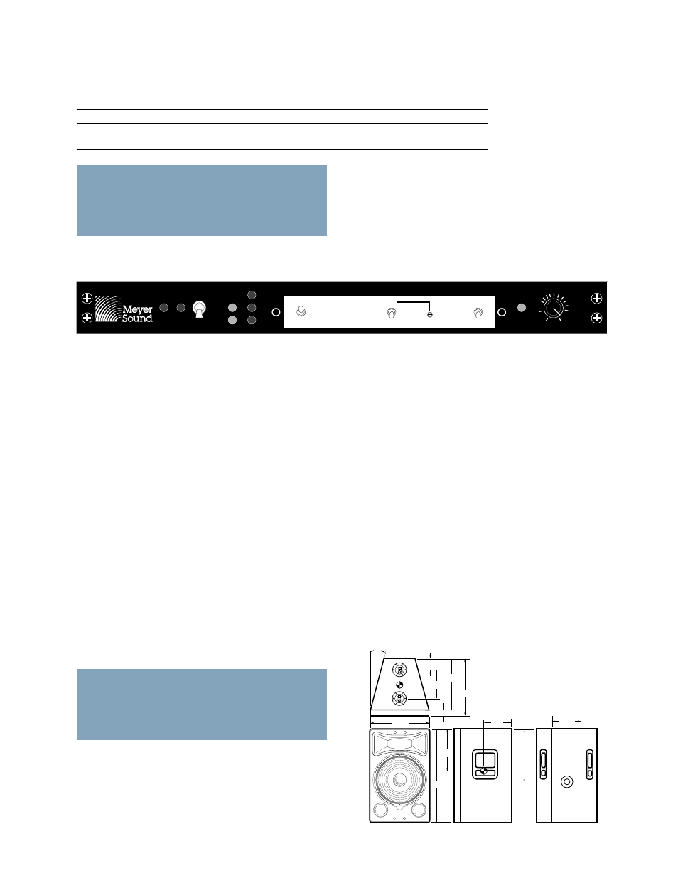 M-1a control electronics unit physical dimensions, H x 7, D standard rack mount weight 8 lbs. (3.6 kg) | Meyer Sound UPA-1C User Manual | Page 3 / 4