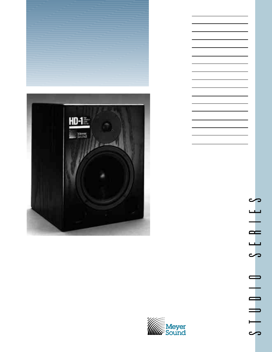 Meyer Sound Series Brouchure HD-1 User Manual | 2 pages