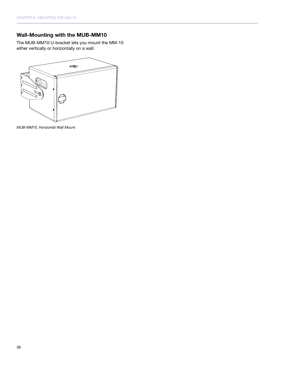 Wall-mounting with the mub-mm10 | Meyer Sound MM-10 User Manual | Page 38 / 56