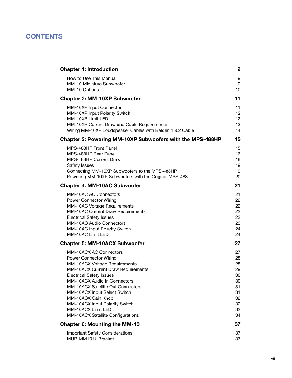 Meyer Sound MM-10 User Manual | Page 7 / 56